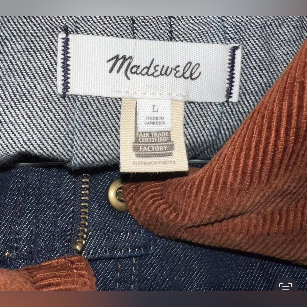 MADEWELL THE BARN DENIM CORDUROY COLLAR DENIM JACKET NEW $240 - Picture 5 of 10